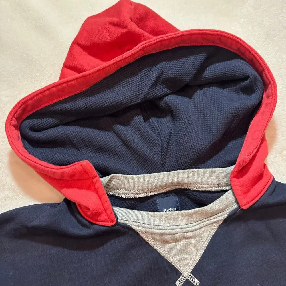 Gap Boy's Navy Hooded Sweatshirt sz XL Colorblock Hoodie Tigers Hoodie